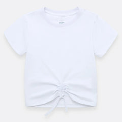 Camiseta Crop Top Con Recogido Adelante