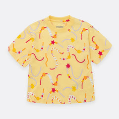 Camiseta Amarilla Estampada