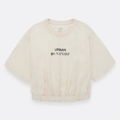 Camiseta Crop Top Con Elastico En Cintura