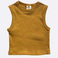 Camiseta Crop Top Mostaza