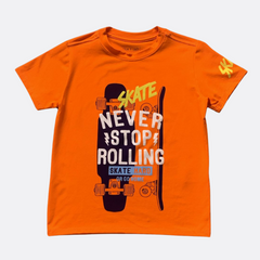 Camiseta Naranja Never Stop Rolling