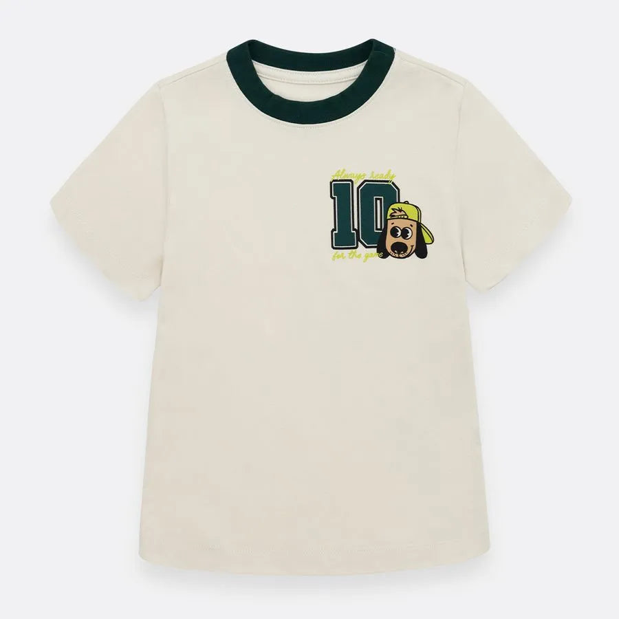 Camiseta Con Cuello Verde Para Niño