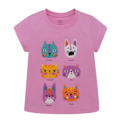 Camiseta Niña Con Caritas De Animales