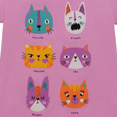 Camiseta Niña Con Caritas De Animales