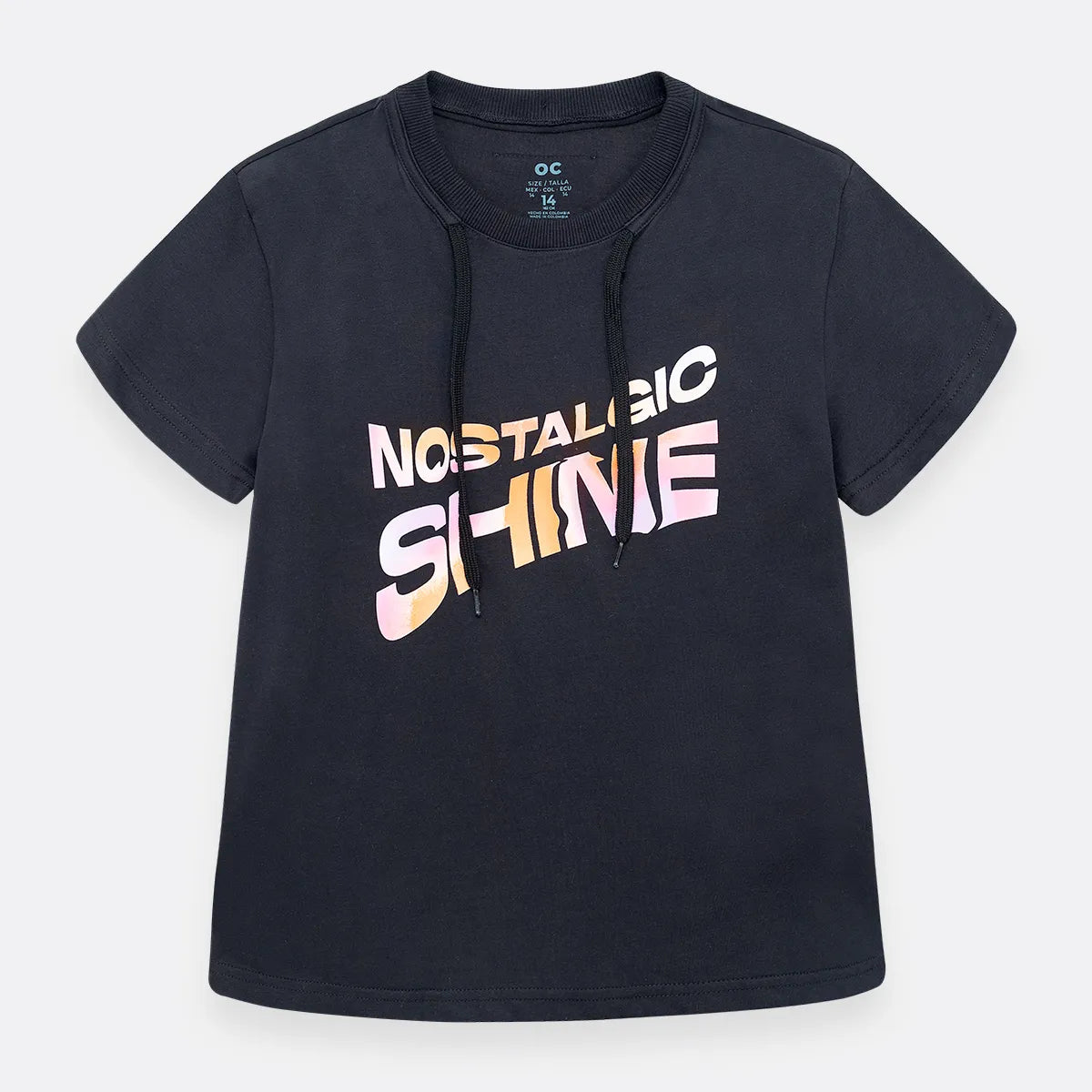 Camiseta Con Cordon En El Cuello