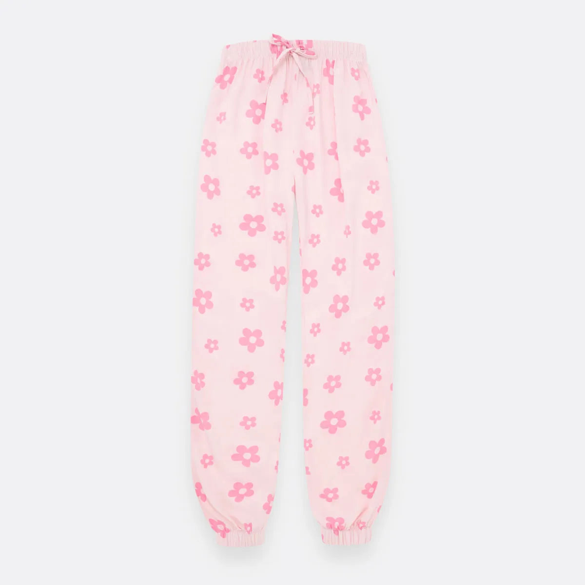Pantalon  De Pijama Flores Rosadas