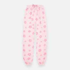 Pantalon  De Pijama Flores Rosadas