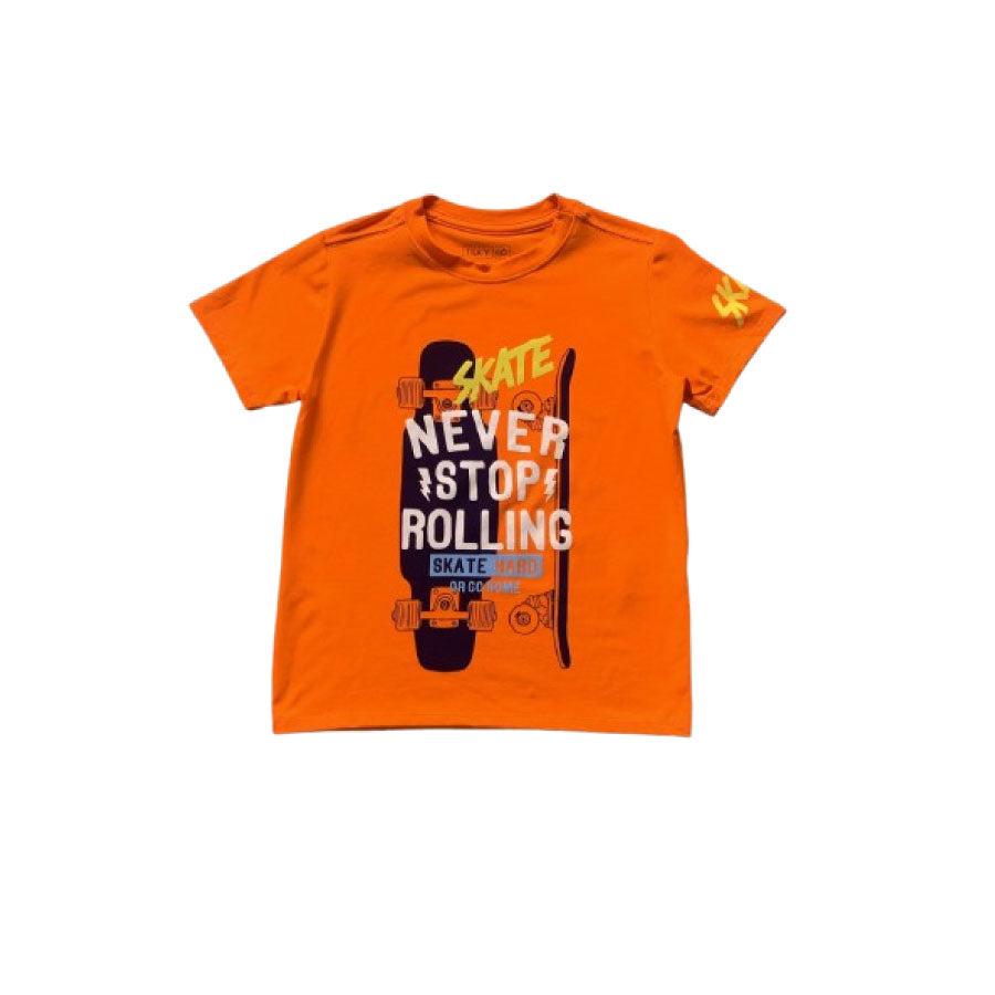 Camiseta Naranja Never Stop Rolling