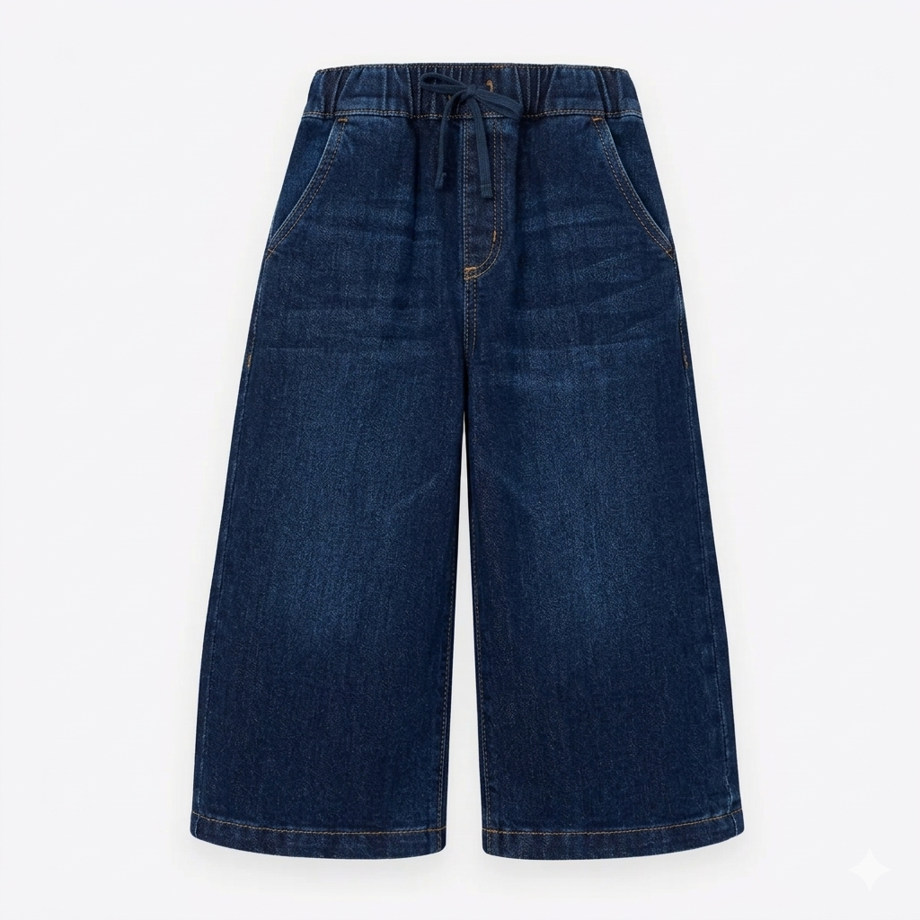 Denim wide Leg Con Cordón Ajustable